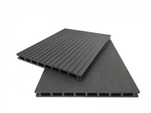 Traditional decking wpc hollow 250x21mm with 8 square holes flat surface flooring for outdoor